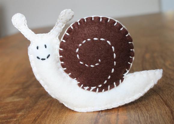 Snail Cute Teddy Bear Plush Toy Pin Cushion Handmade - Sally The Snail Felt