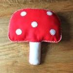 Mushroom Toadstool Cushion Red And White Handmade..