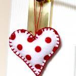 Polka Dot Hearts Red And W..