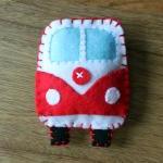 Vw Classic Campervan Red Toy Plushie Air Freshener..