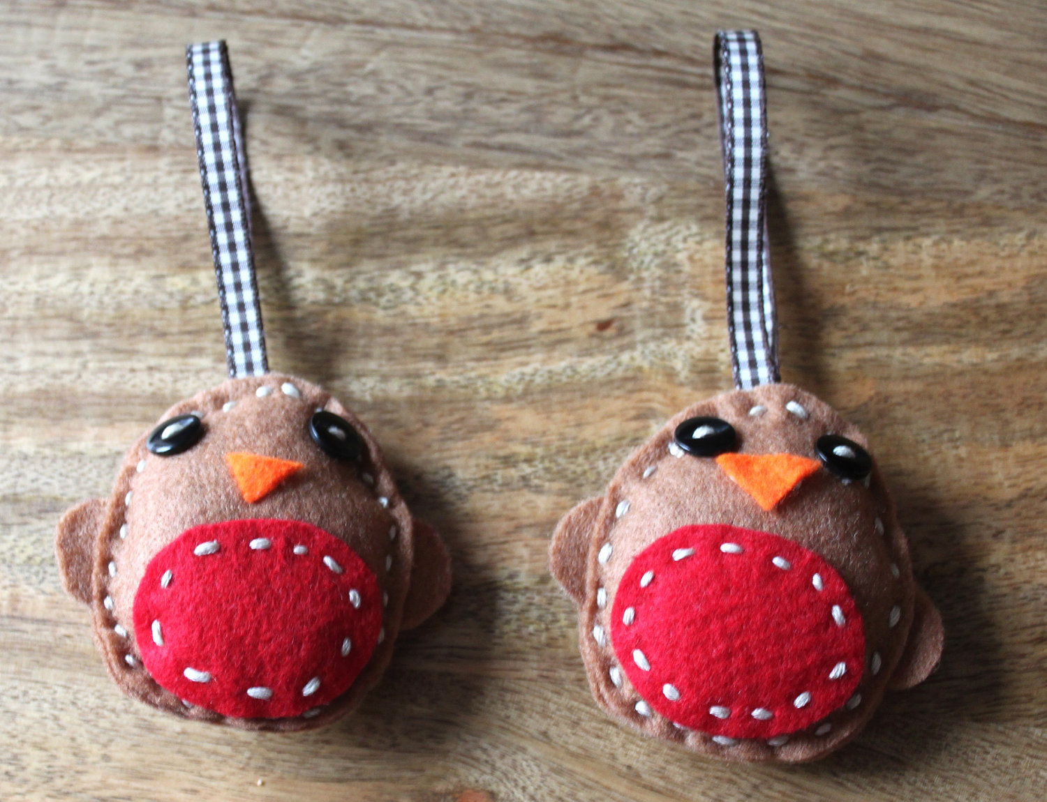 Robin Christmas Decoration Bird Red Handmade Felt on Luulla